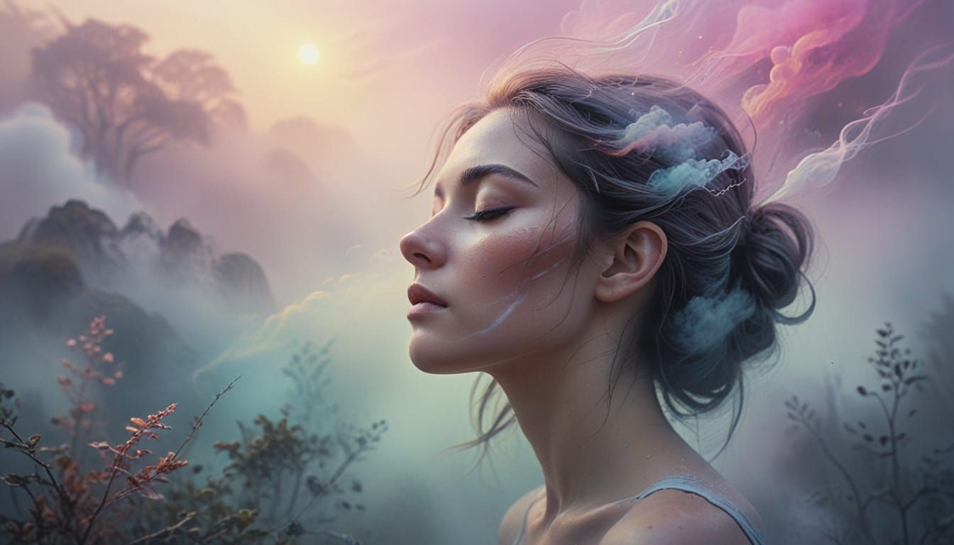 Dreamy Portrait in Airbrush Art Style