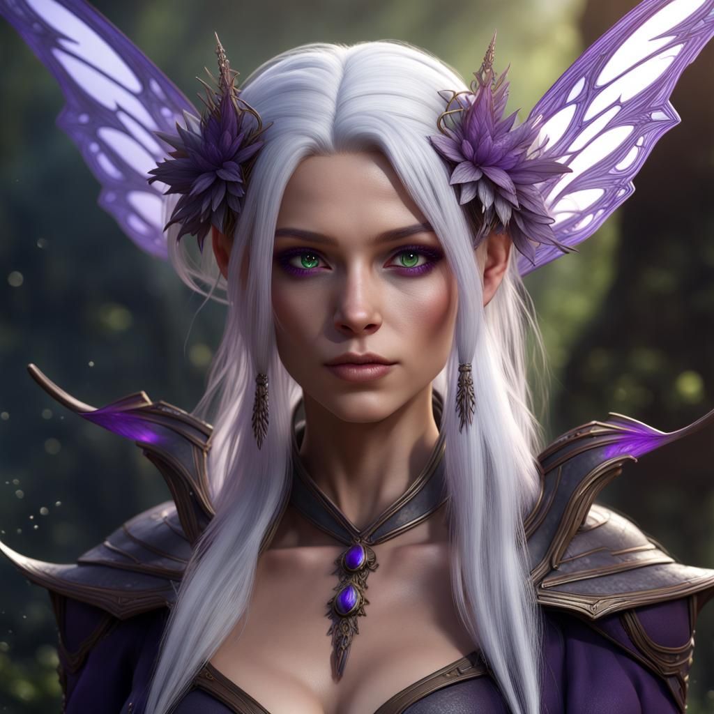 Fairy Wizard with Purple Streak, Fantasy Art