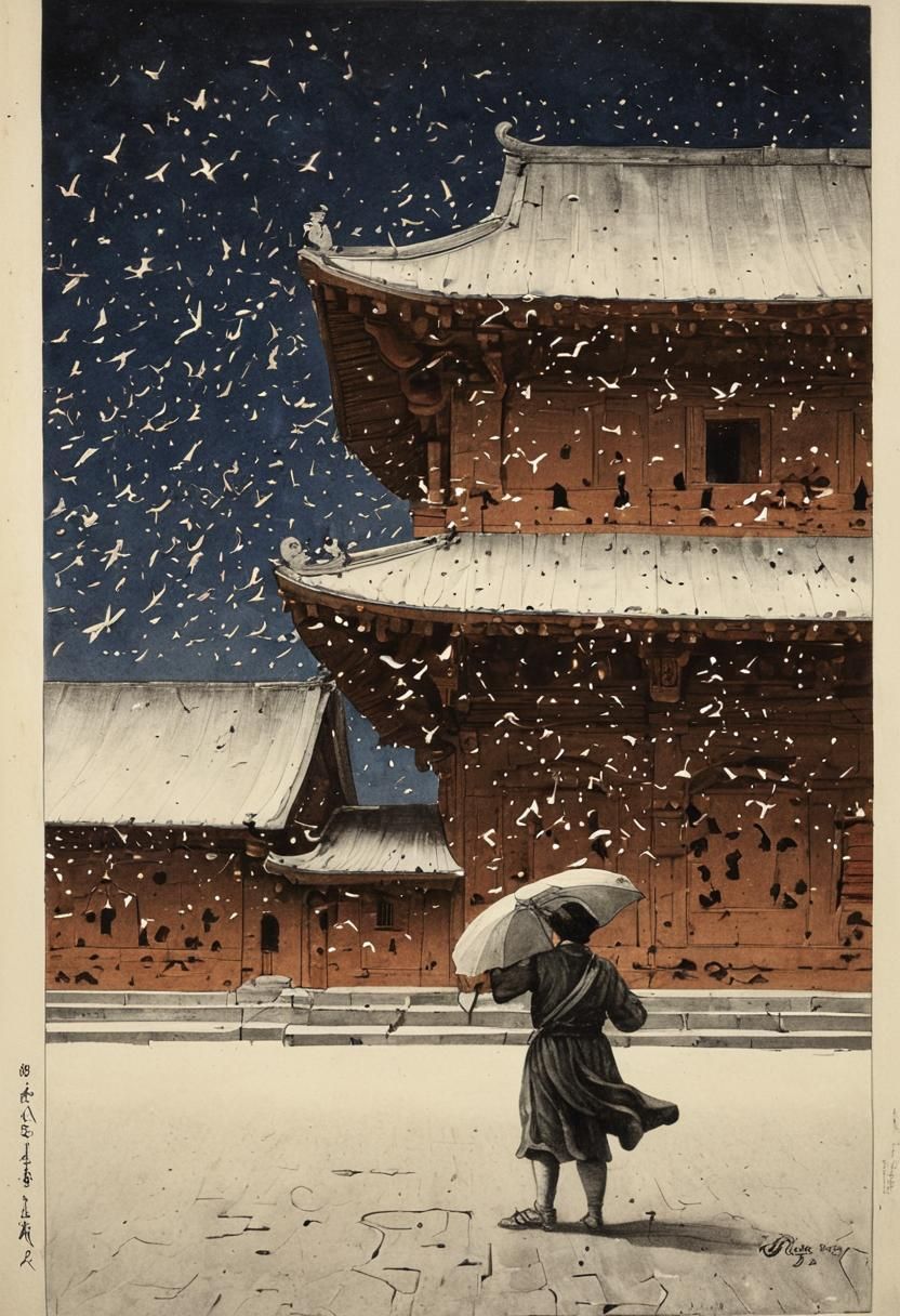 A Snowy Day in Kyoto