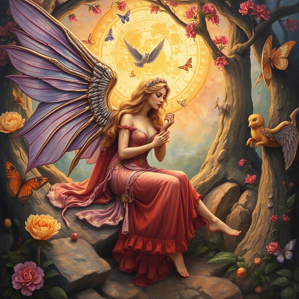 Surrealist Portrait of Josephine Wall's Ethereal Beauty