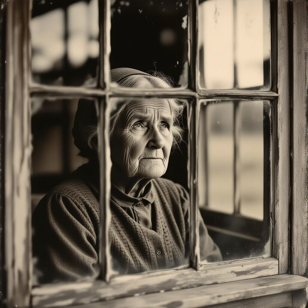 Wary Woman in Antique Daguerreotype Style