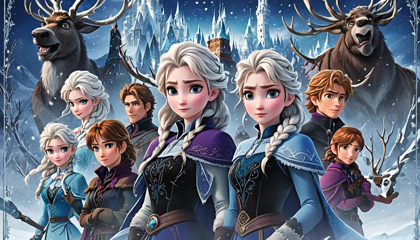 Anime Style Frozen Movie Poster