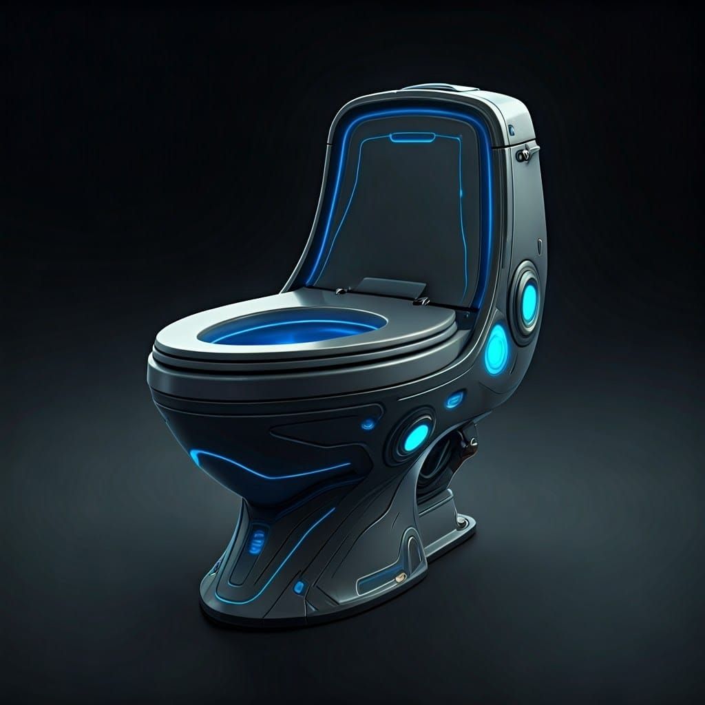 Anime Toilet Design in Cyberpunk Style