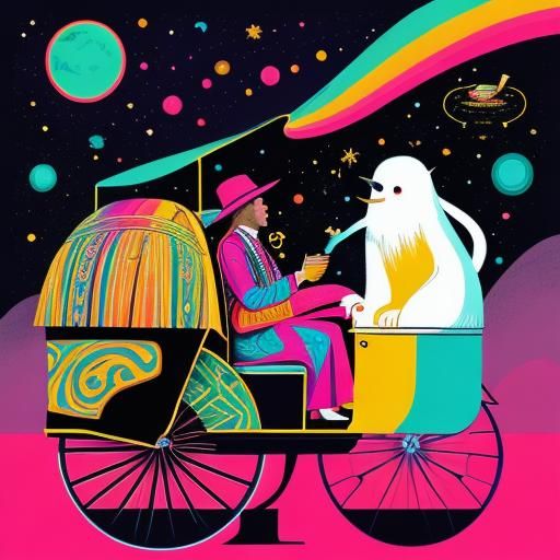 Psychedelic Explorer Ascends Everest in Retro Poster Art