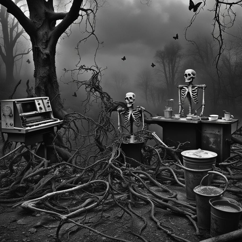 Decaying Dummy in VR with Black and White Photography