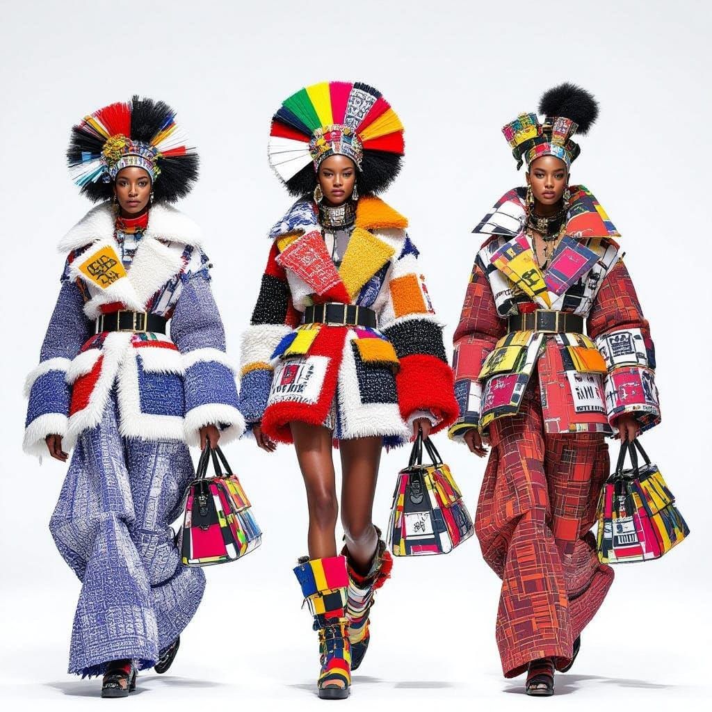 Afrofuturist Winter Fashion Show with Bold Headpieces and Vi...