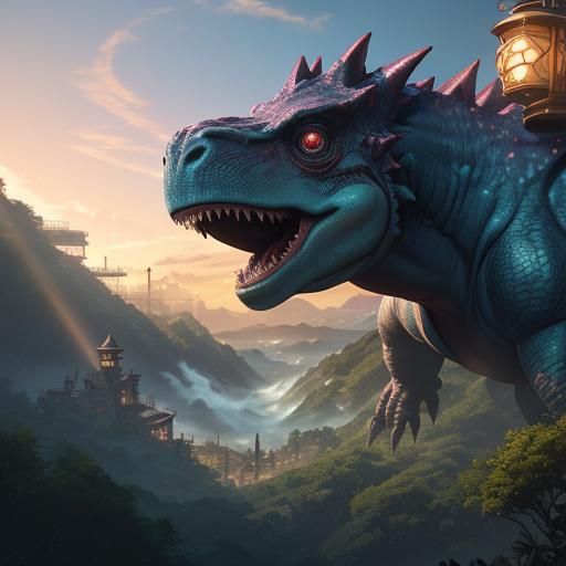 Steampunk Dinosaur Apothecary on Rollercoaster: Anime Concep...