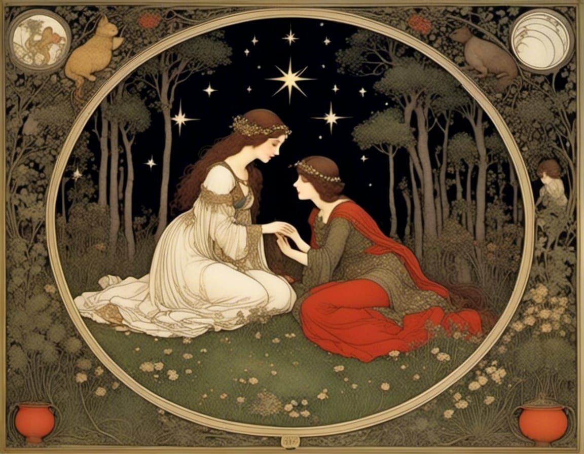 Child Sleeping Soundly Under Starry Skies