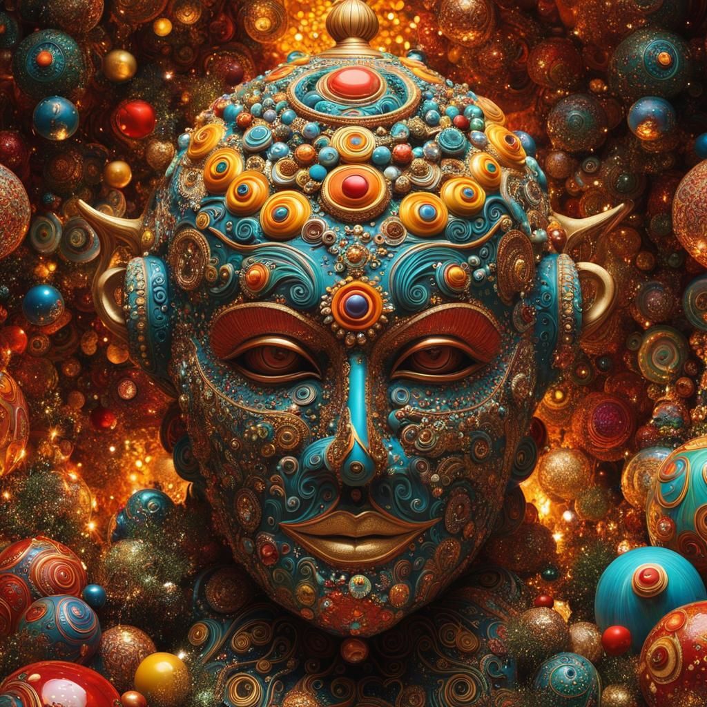 Eccentric Christmas Pottery in Maximalist Pop-Art Style