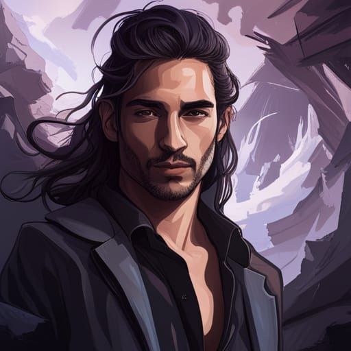 Intricate Portrait of Man Before Tree