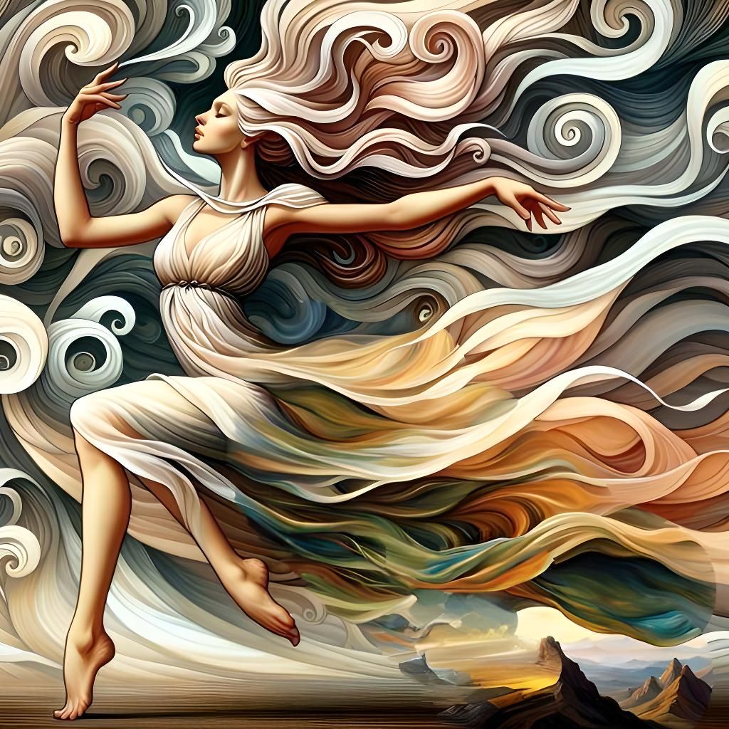 Mistress of the Wind in Gouache Style