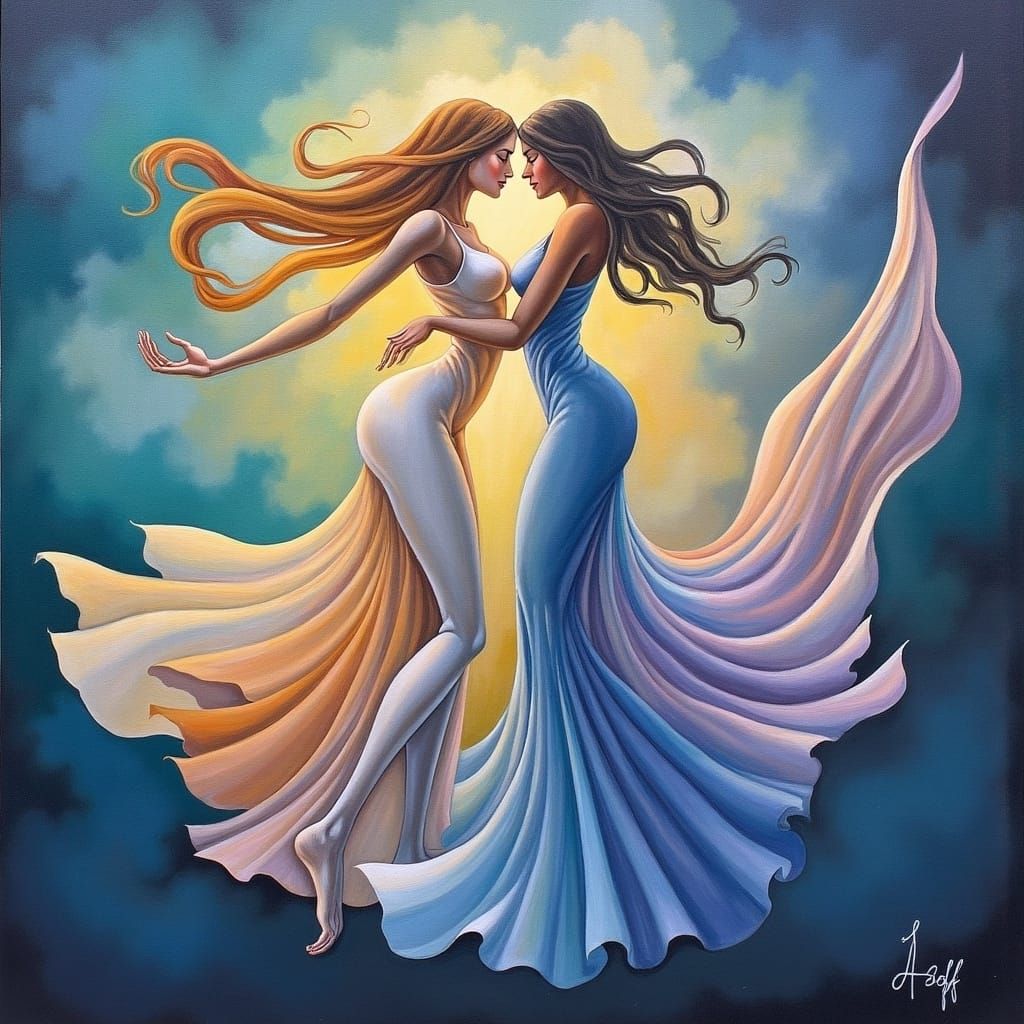 Ethereal Souls Merge in Luminous Dance
