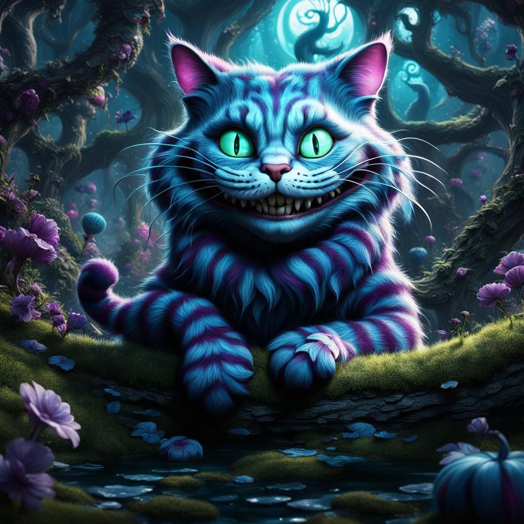 Cheshire Cat in Wonderland: Detailed Matte Painting