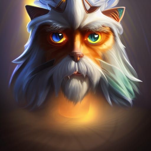 Half-Cat Samurai Warrior Portrait in 8k Concept Art