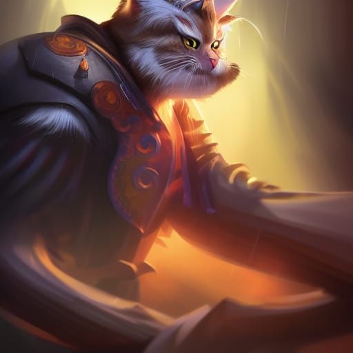 Cat Humanoid Samurai Concept Art
