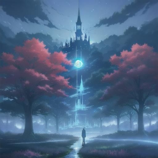 Haunted Anime Background in Pokémon Style