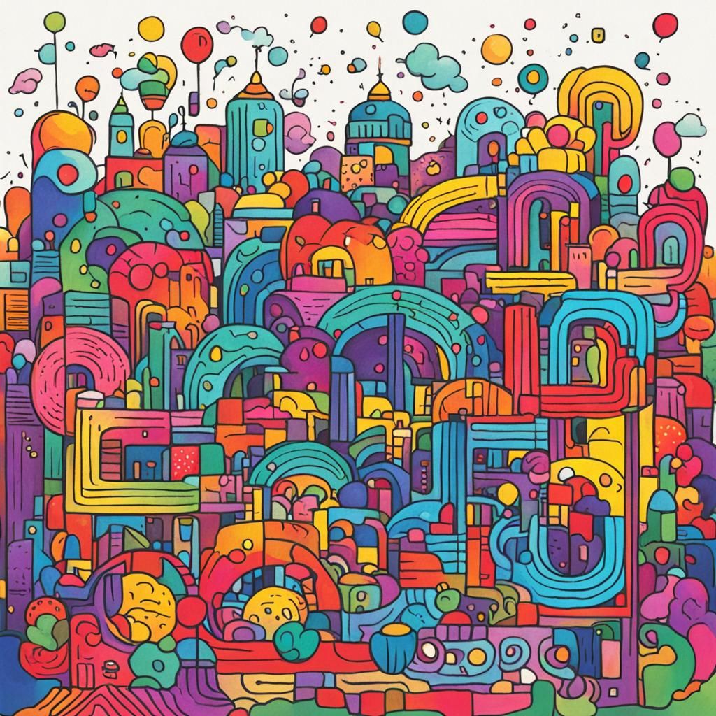 Bright Abstract Design with Cheerful Colors