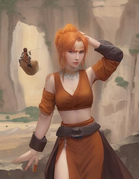 Adventuring Air Style Monk, Digital Art