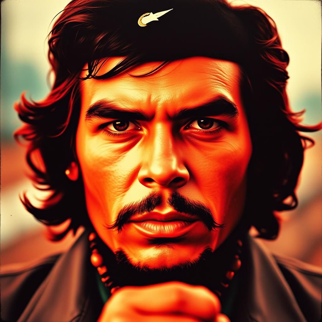 Che Guevara Portrait in Warhol-Inspired Pop Art Style