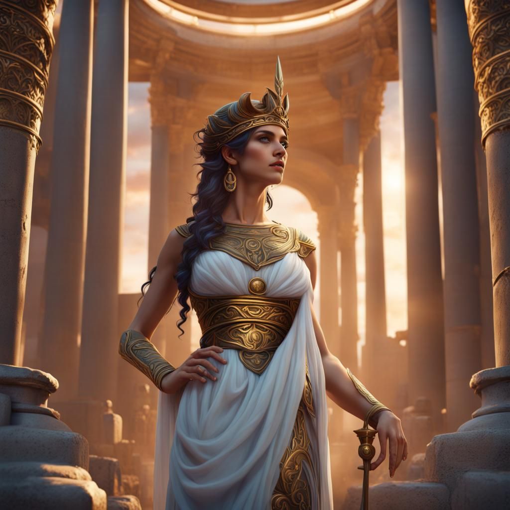 Stunning Greek Goddess in Detailed Matte Painting