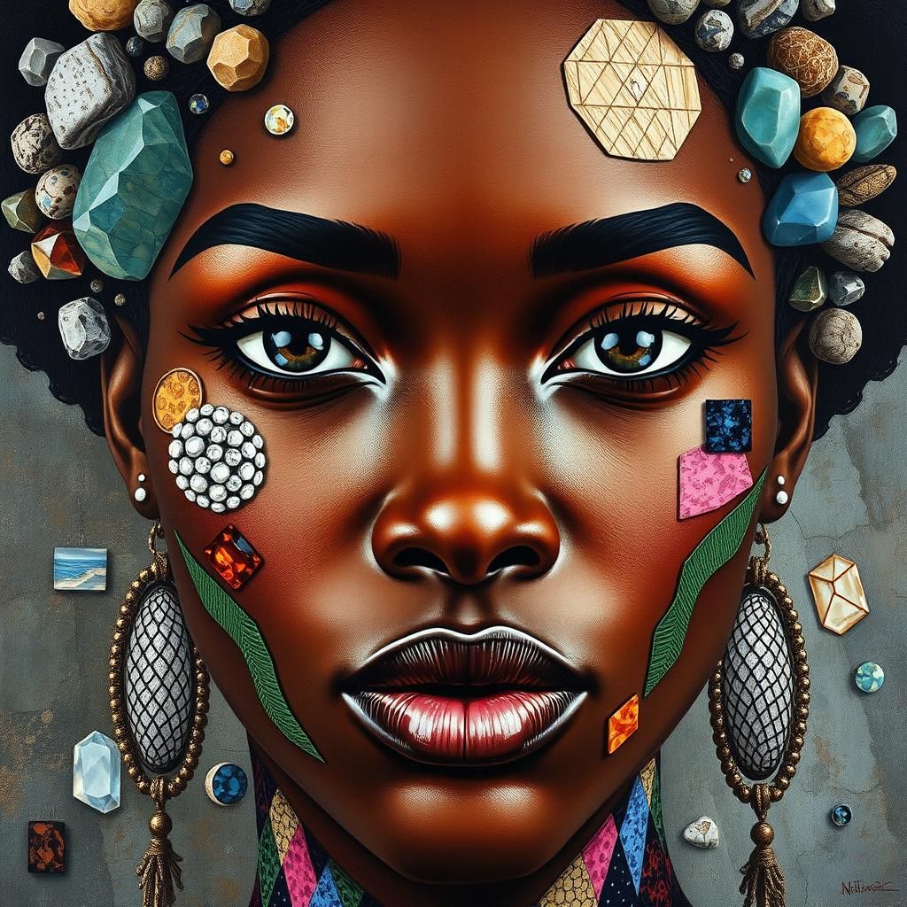 Geometric Woman: A Vibrant Abstract Portrait