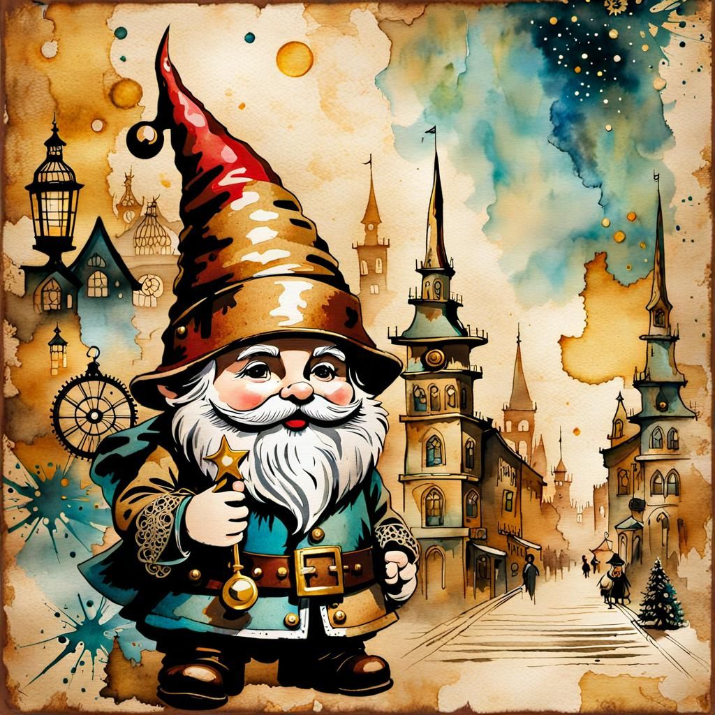 Steampunk Gnomes in a Vintage Cityscape