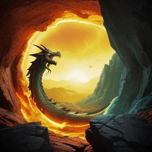 Dragon on Rocky Cliff in Animated 3D Style