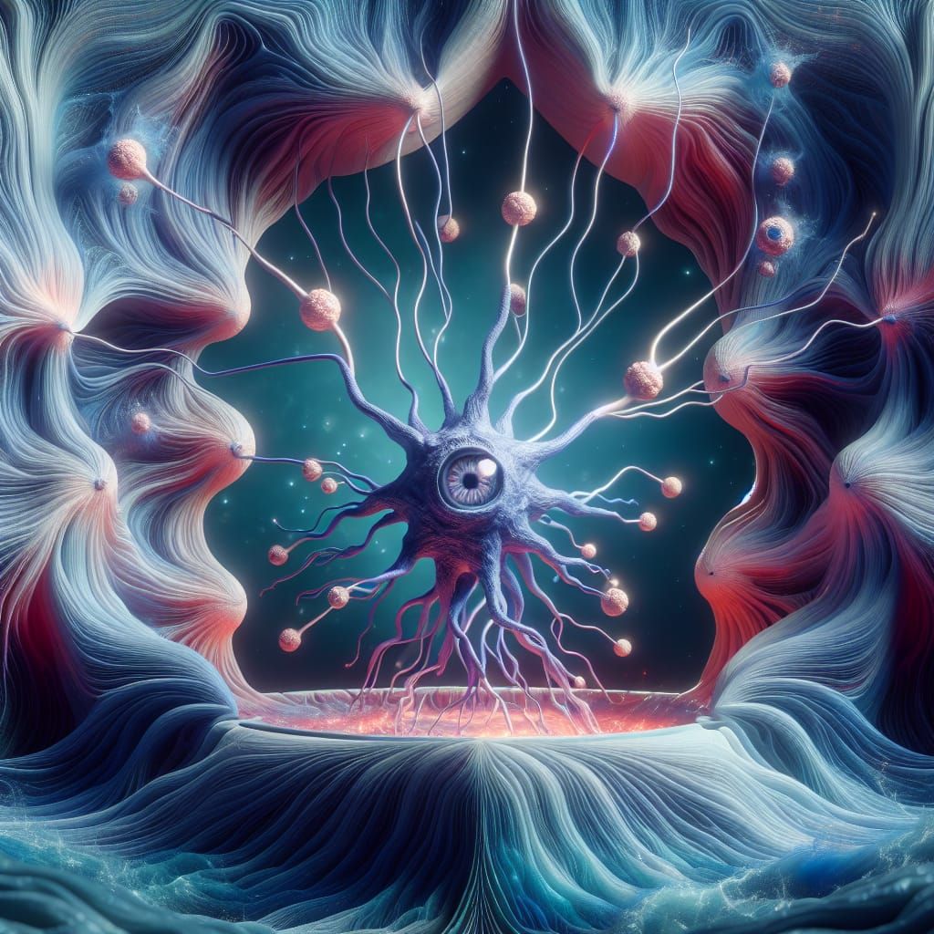 Dancing Neurons in Mothership with Origami Details