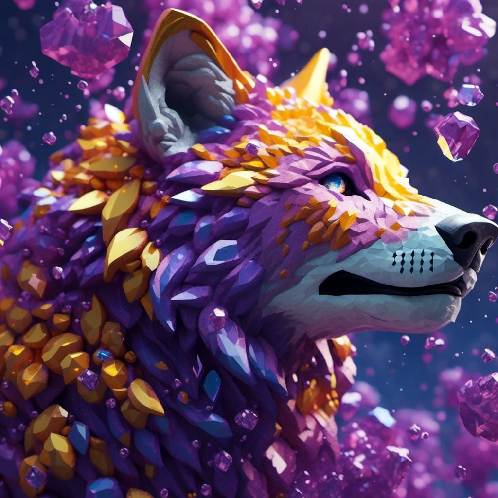 <lora:Pastels:1.0> Pixel art crystal wolf