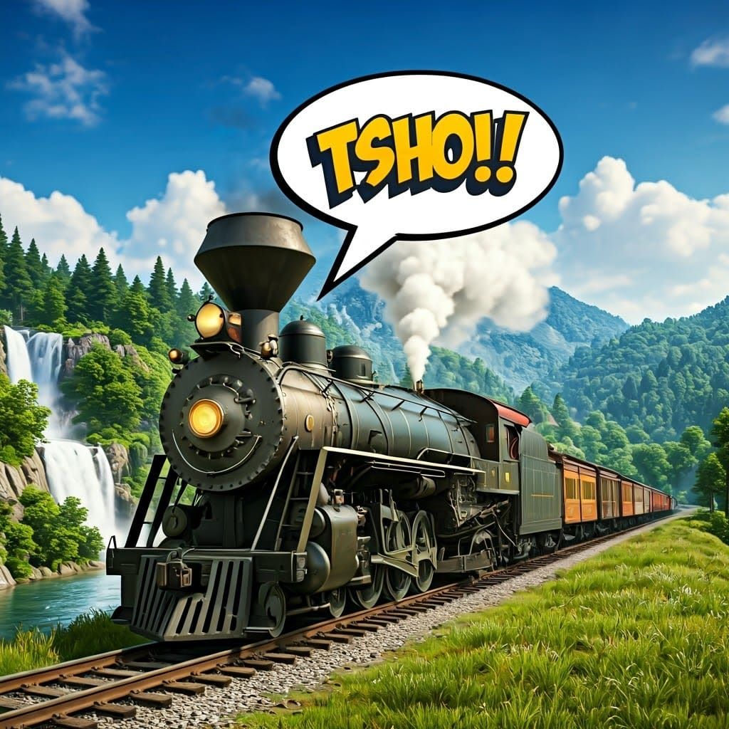 Nostalgic Locomotive Steams Through Lush Landscape