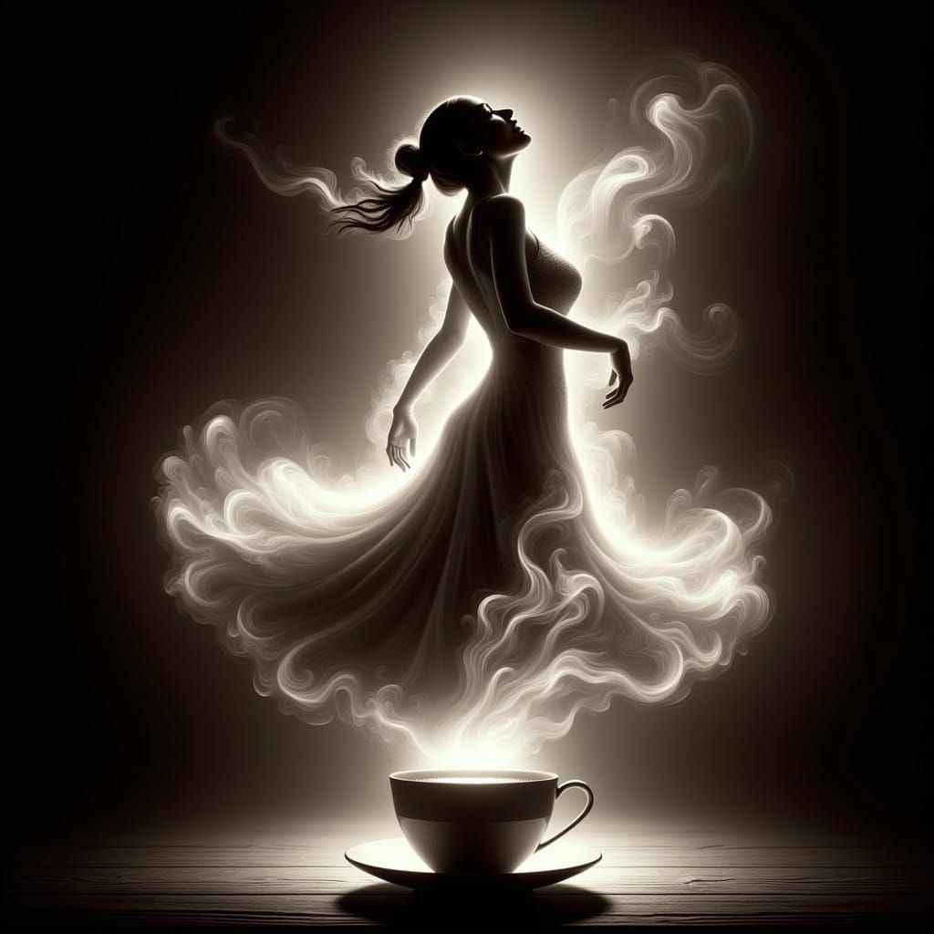 Flamenco Dancer Amidst Ethereal Smoke Art