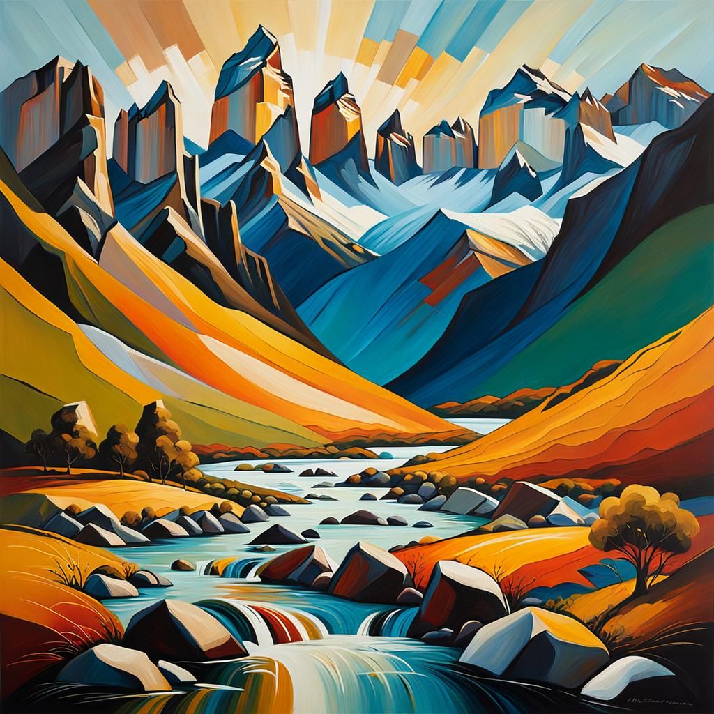 Abstract Expressionism Painting of Patagonia