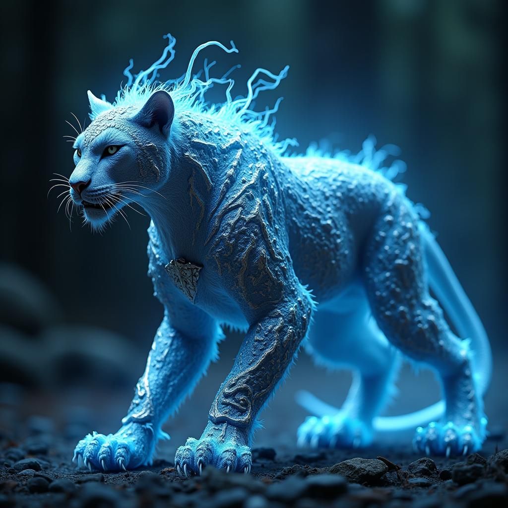 Demonic Lightning Panther in Rococo Armor