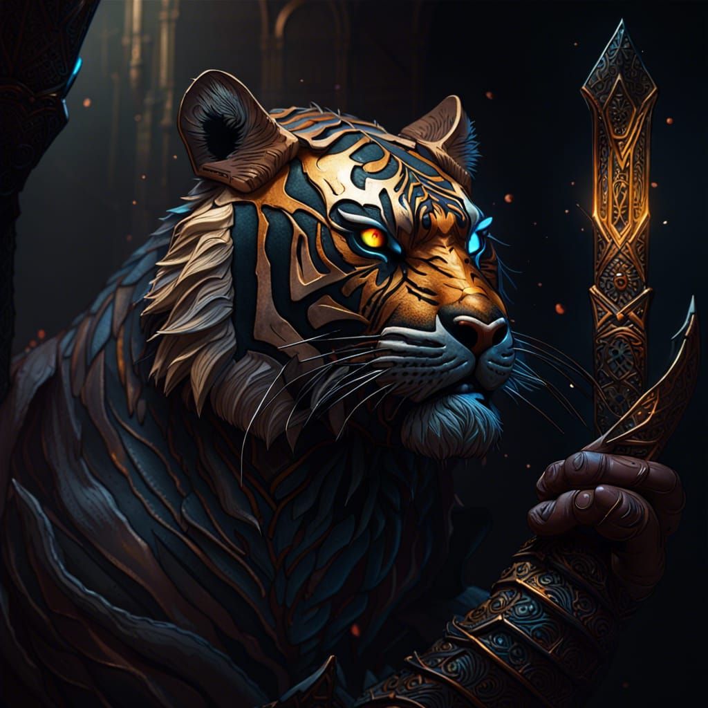 Hyperdetailed Tiger Claw in Dark Fantasy Style