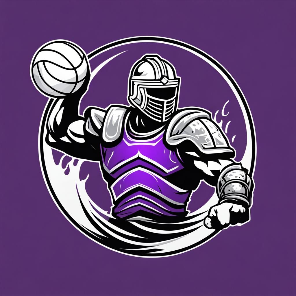 Roman Warrior Water Polo Logo in Comic Book Style