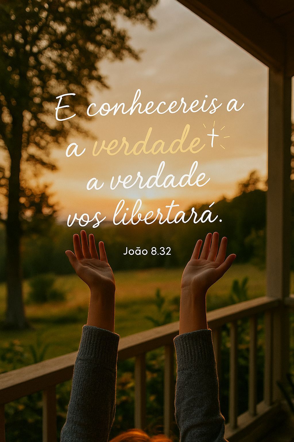 Motivational Image: Hands Reaching to Sky at Sunset