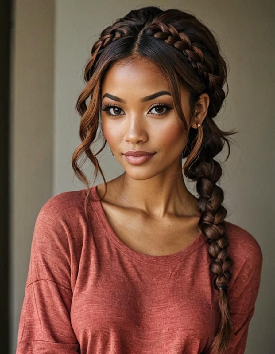 Beautiful Woman Walking in City, Impressionist Style