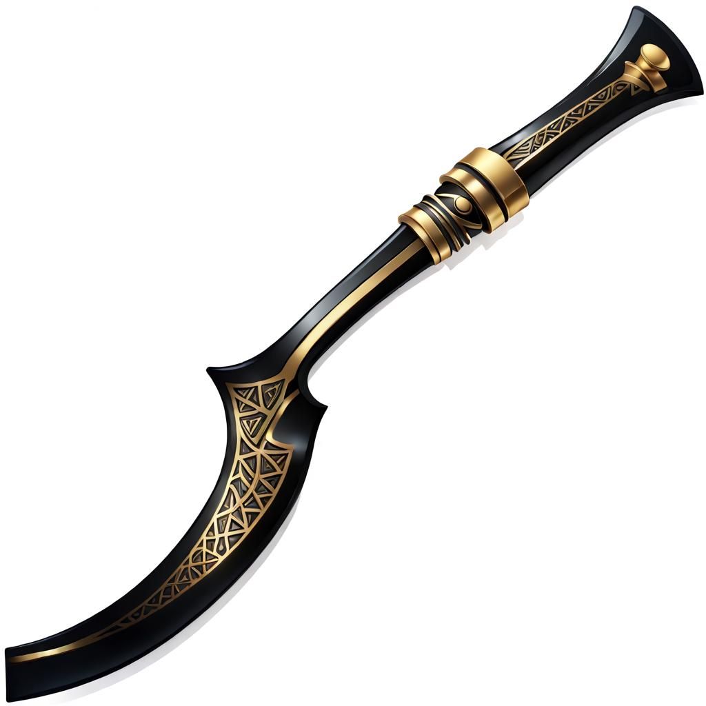 Legendary Gold and Black Khopesh with Glyphs