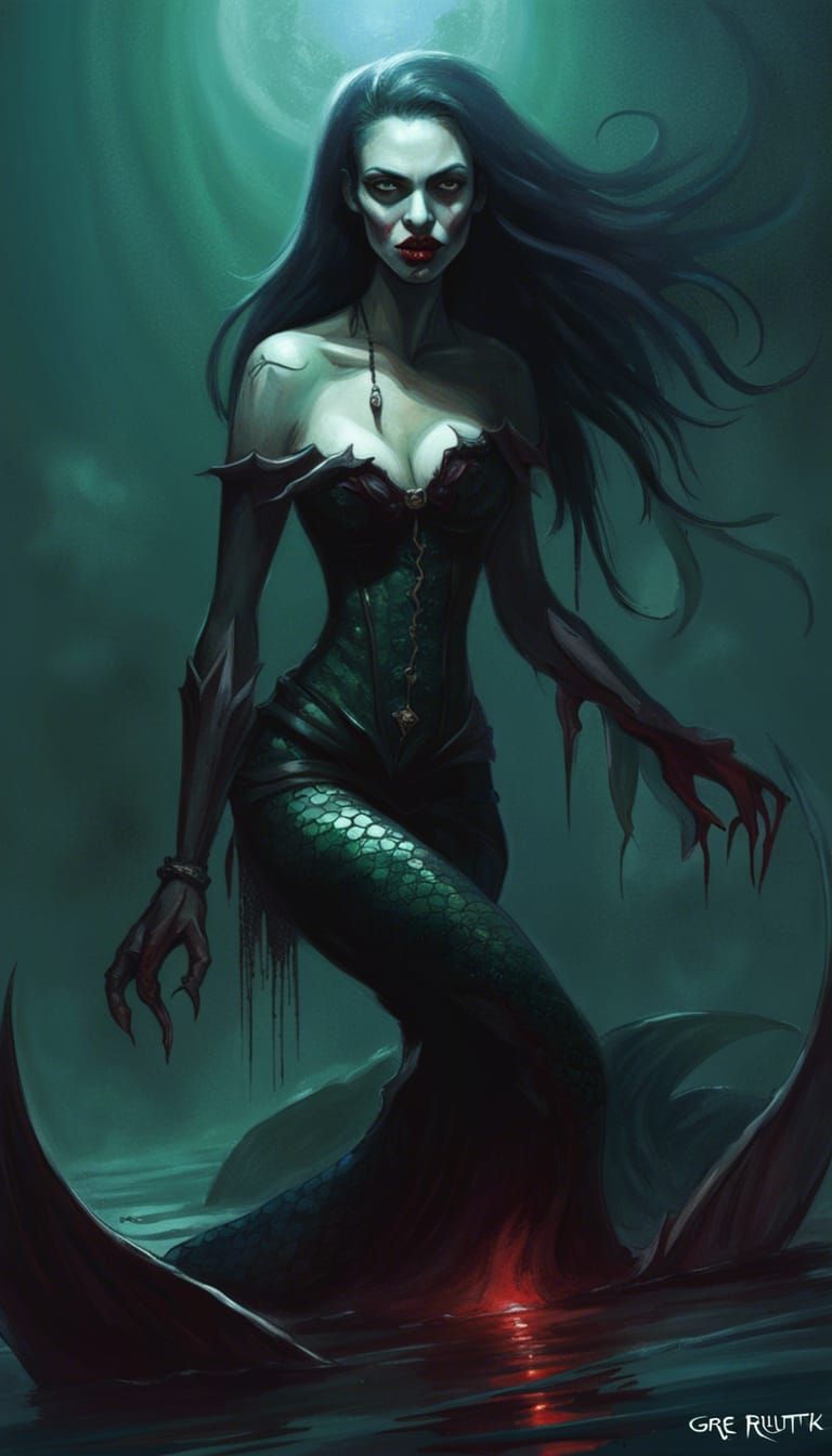 Sinister Vampire Mermaid by Rutkowski