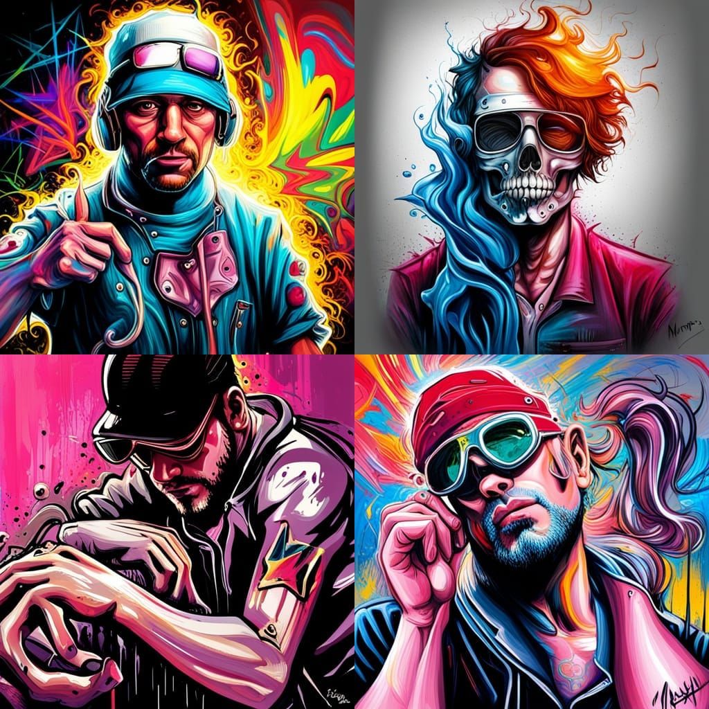 Surgeon Rock Star in Graffiti Splash Art Style