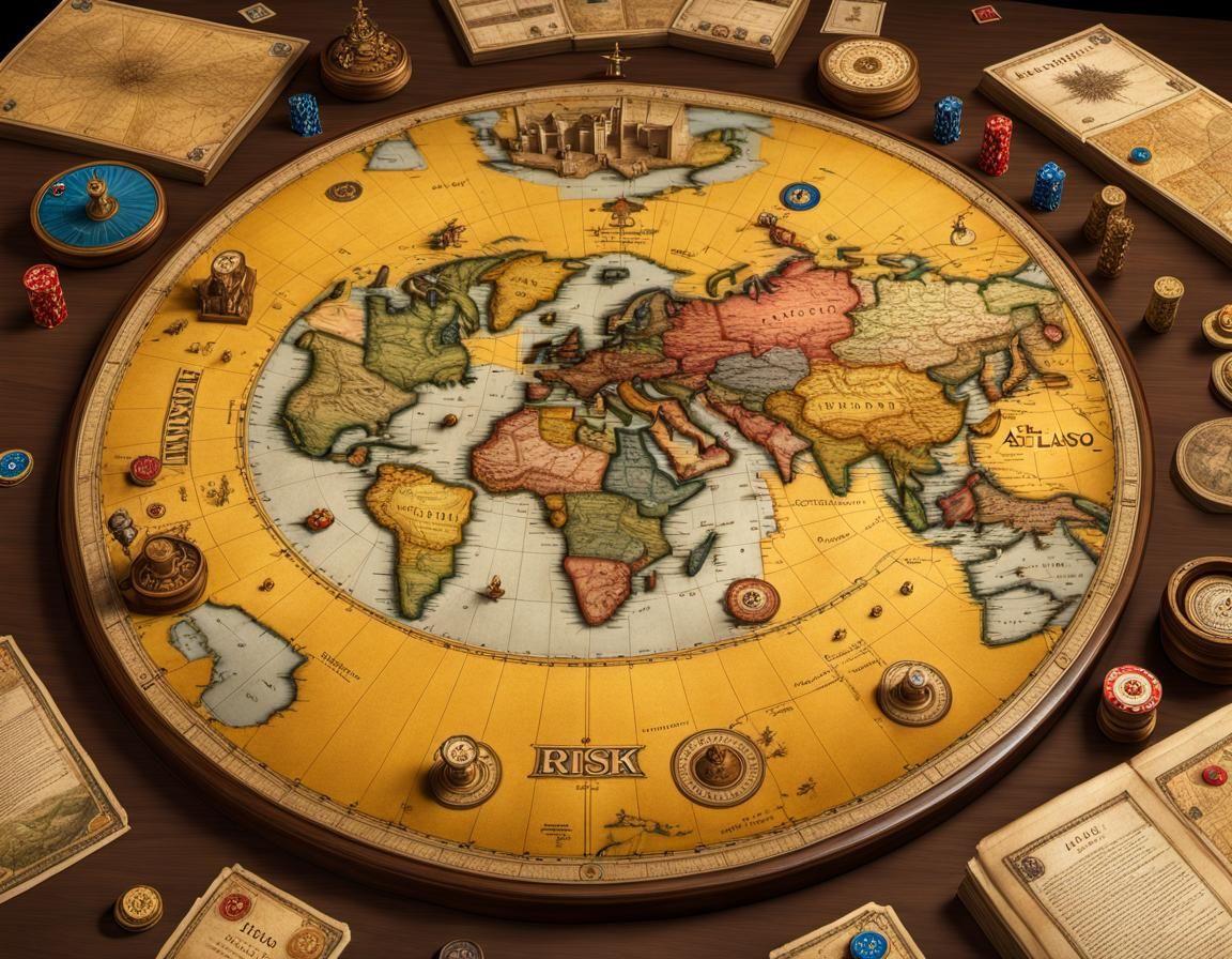 Detailed 3D Map of Risk Game in Atlas Style