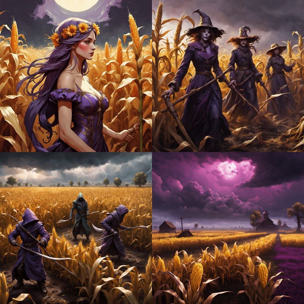 Ominous Harvest: Scarecrows Attack Corn Field