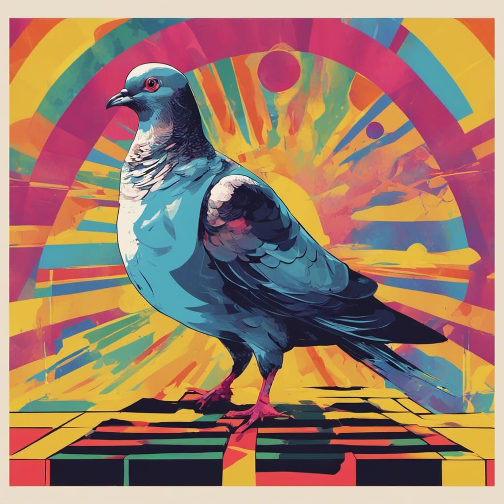 Crying Pigeon Stand-Up: Pop Art Screen Print