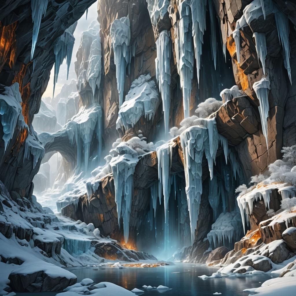 Icy Tundra: Ancient Glaciers in Digital Painting