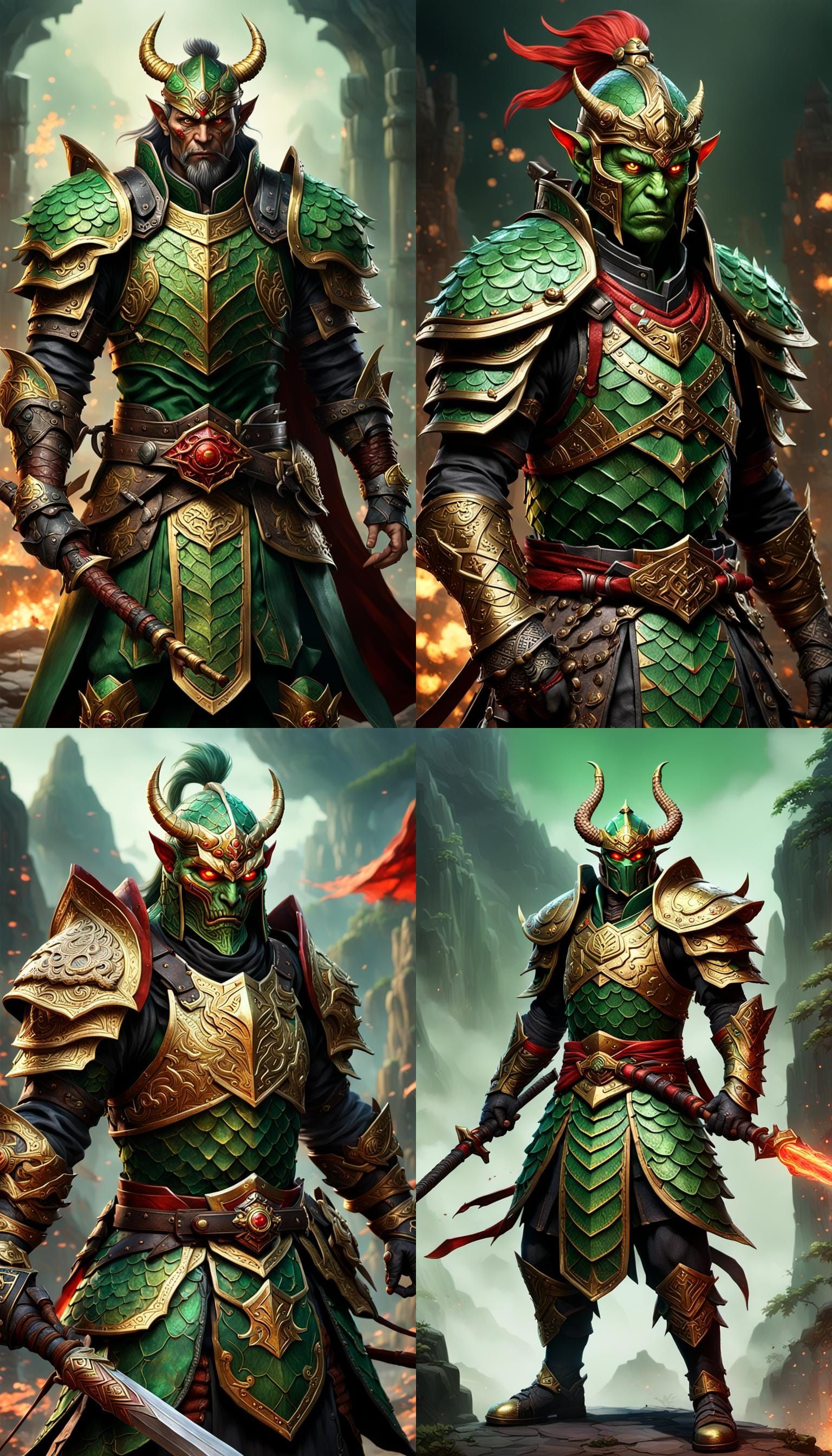 Fierce Yuan-ti Pureblood Fighter in Detailed Matte Painting