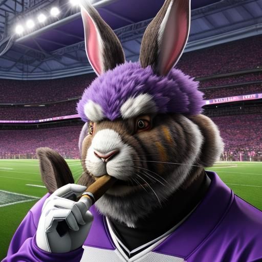 Mad Rabbit Footballer with Cigar