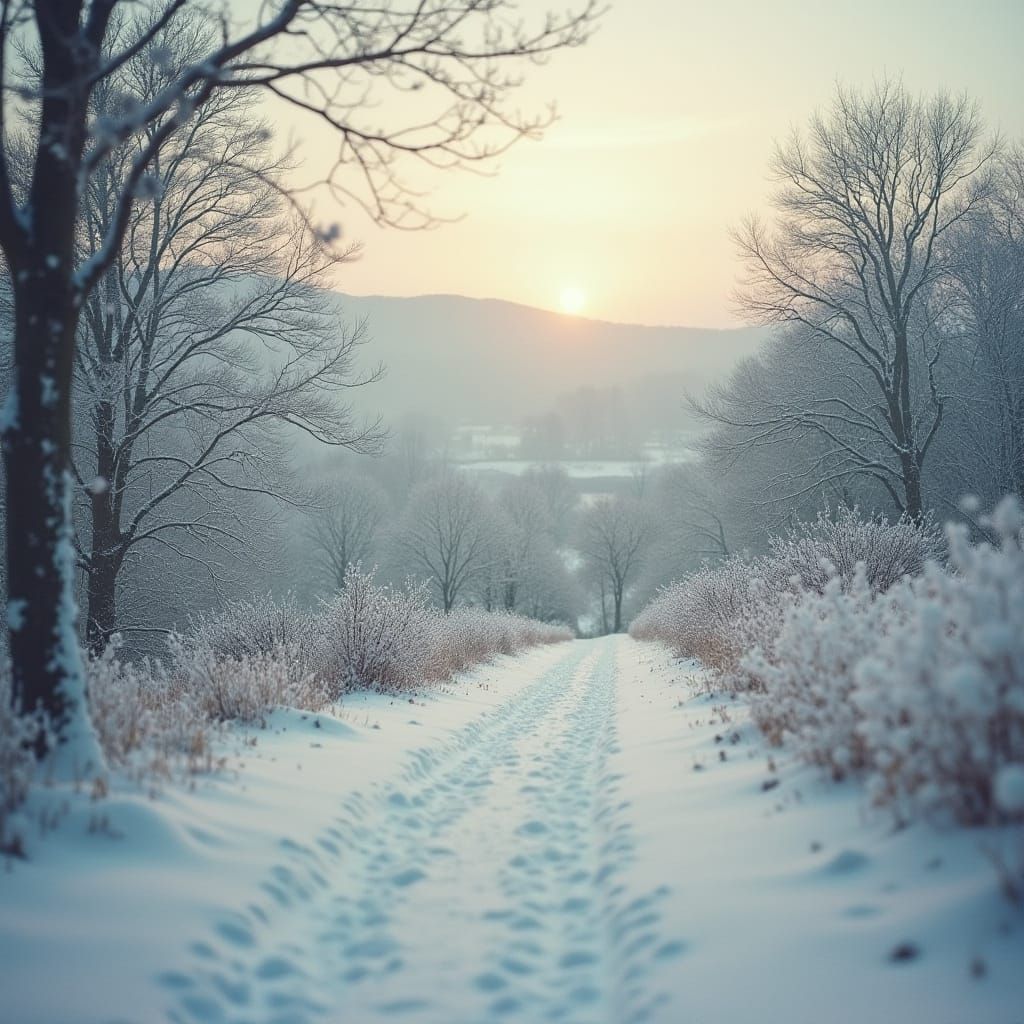 Snowy French Valley, 1950s Realistic Photography