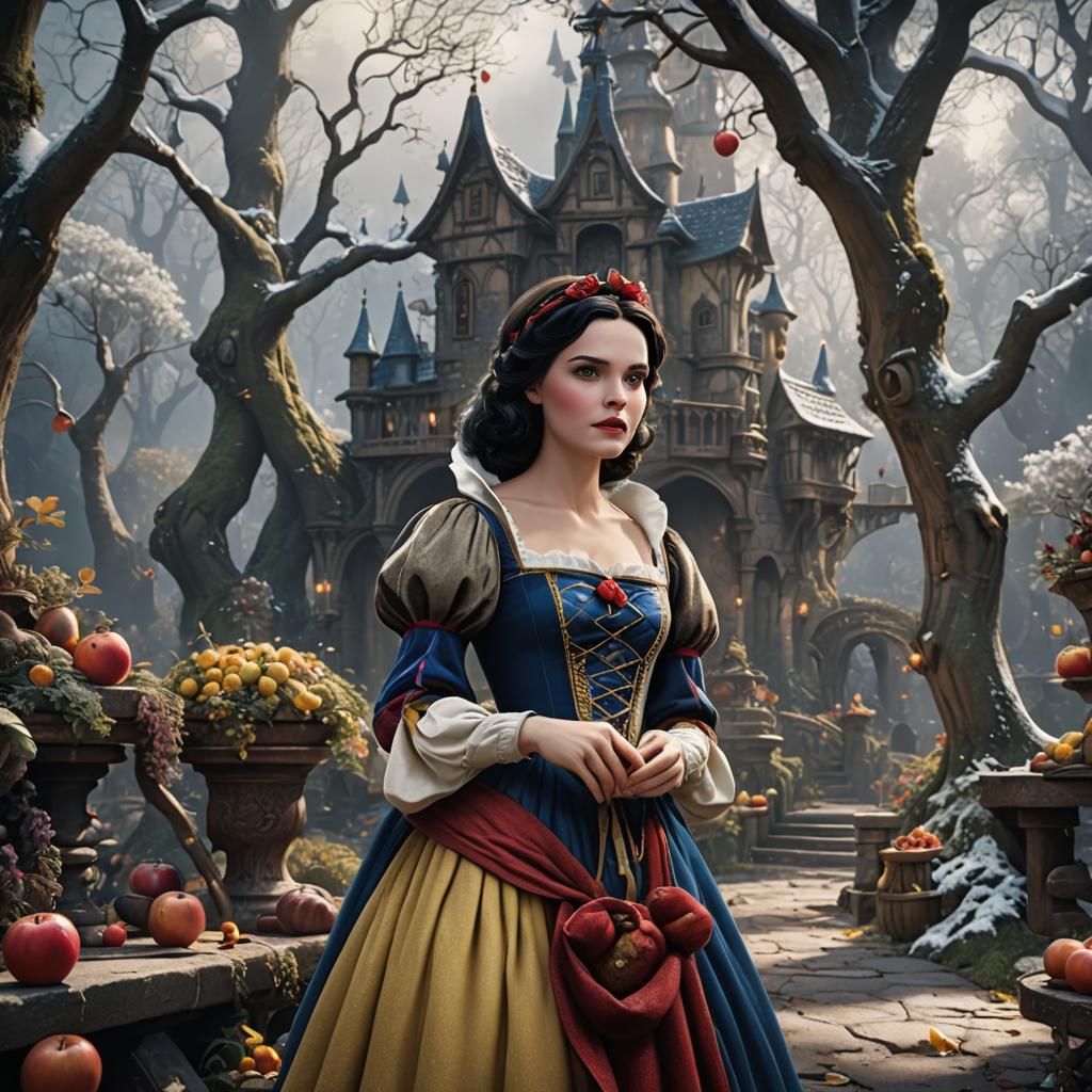 Realistic Snow White in Detailed Matte Painting