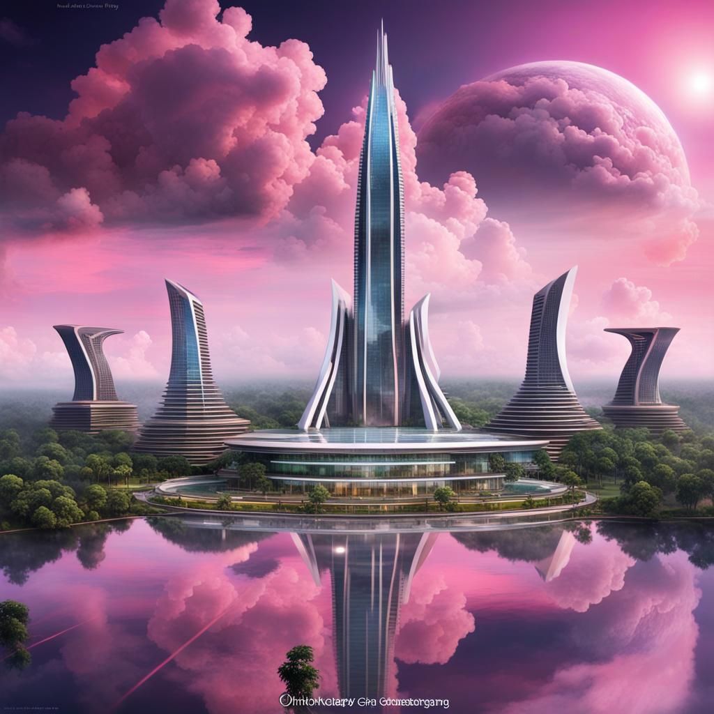 Utopian City in the Clouds: A Fantasy Landscape