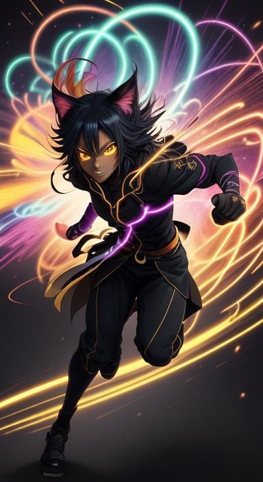 Anime Cat Speeding Before Voodoo Doctor